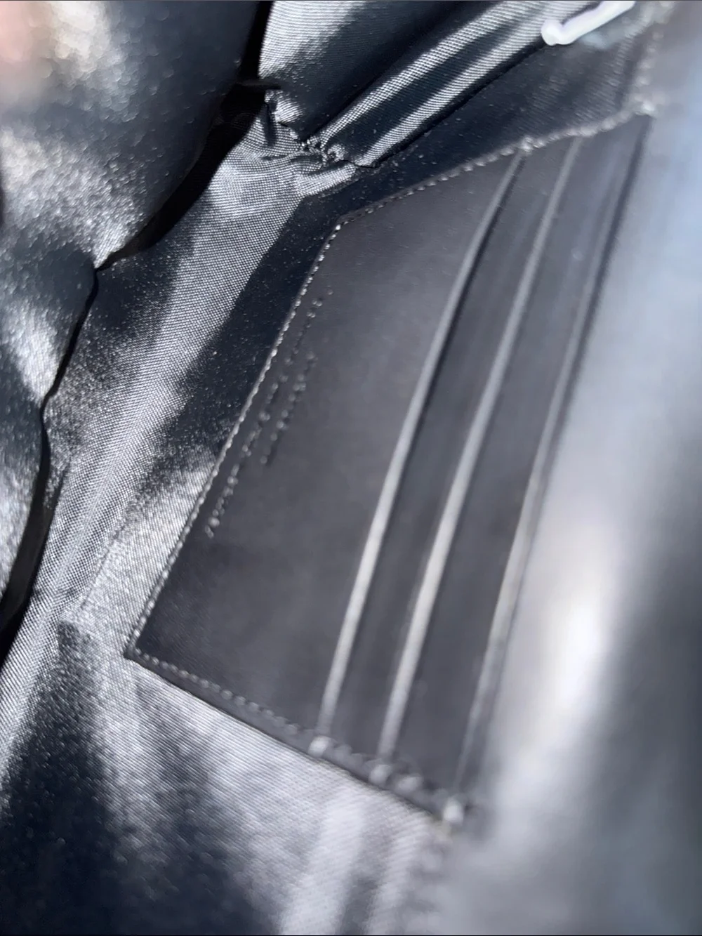 Vintage Black Leather Clutch with Stud-Accent